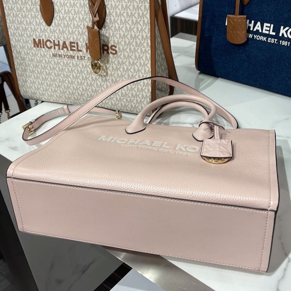Michael Kors Bag Shoulder Bag Mirella Md Ew Tote Bag Powder Blush Multi Leather - Picture 4 of 12